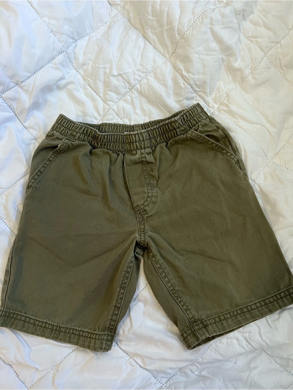 Kids Olive Elastic-Waist Casual Shorts